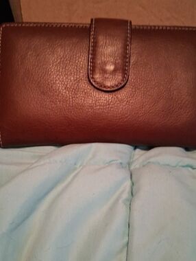 Van Heusen Brown Leather Women's Wallet with Tab Closure